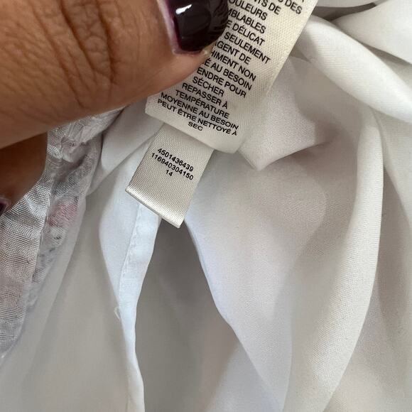 WHBM Floral Pink Cream Feminine Modest A Line Circle Skirt Womens Size 6 - Picture 14 of 14